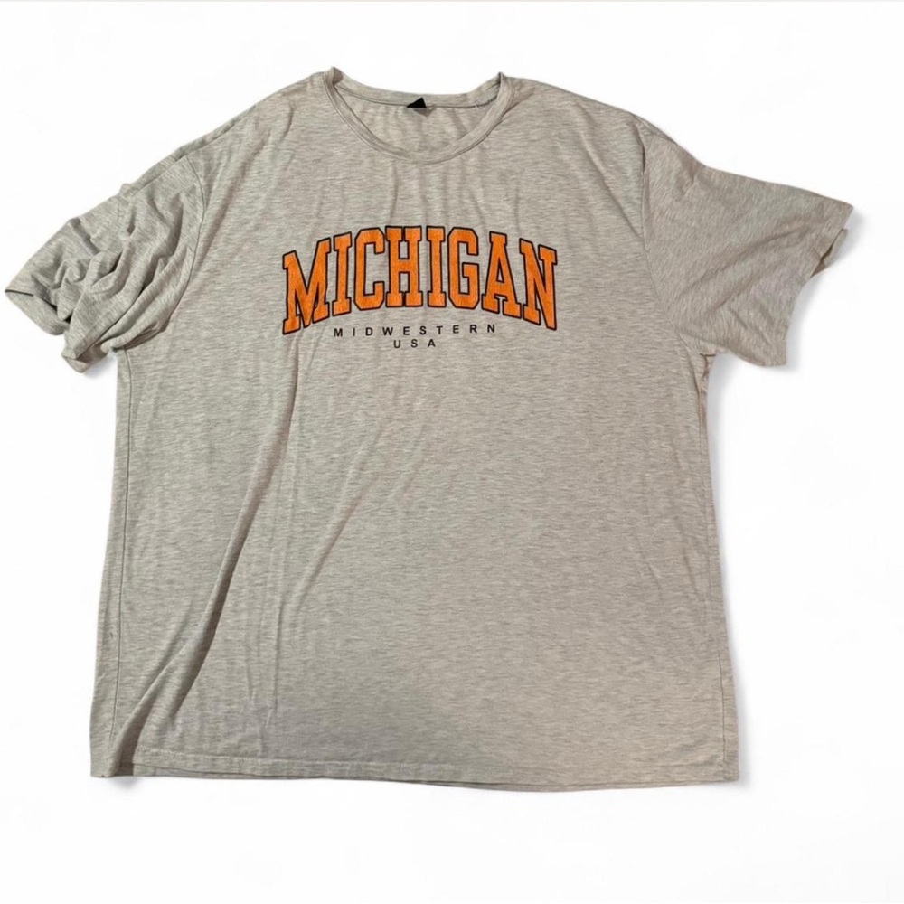 XL Gray Michigan Graphic T-Shirt
